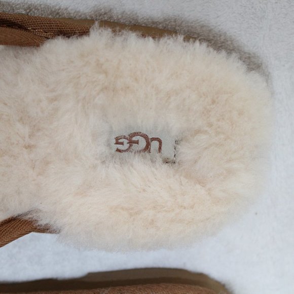 NIB UGG WOMEN'S SUEDE SHEARLING SLIP ON SLIPPERS - Picture 4 of 10